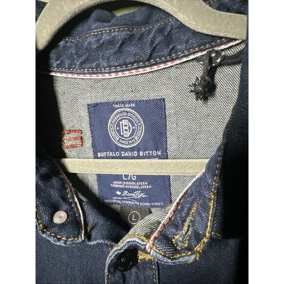 NWOT BUFFALO DAVID BITTON Joshua-X Denim Shirt Jacket Mens Large Blue Jean - Picture 2 of 3